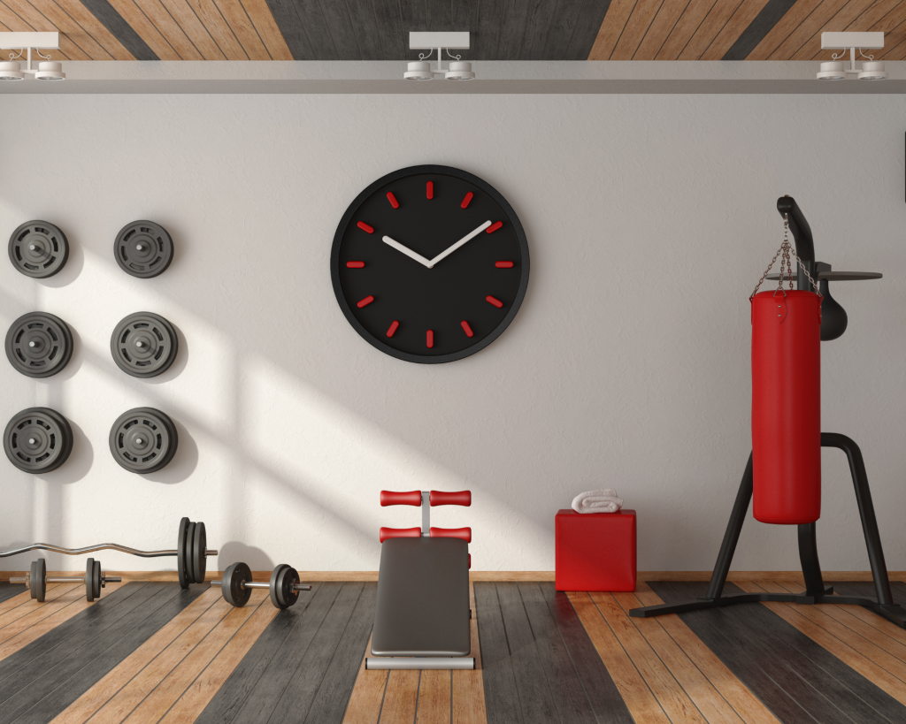 Clock on the wall.